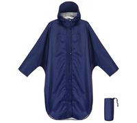 ANYOO Impermeabile Poncho Antipioggia con Cappuccio e Maniche, Giacca Antipioggia Leggera e Antivento per Donne e Uomini, Blu Scuro, Taglia Unica