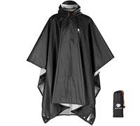 ANYOO Impermeabile Poncho Pioggia Riutilizzabile Multiuso Impermeabile con Cappuccio Packable Telo Riparo a Terra Foglio Ideale per Campeggio all'aperto Pesca Sopravvivenza, Nero, Taglia unica