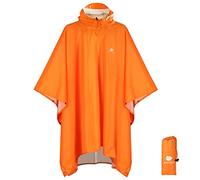 ANYOO Impermeabile Poncho Pioggia Riutilizzabile Multiuso Impermeabile con Cappuccio Packable Telo Riparo a Terra Foglio per Campeggio all'aperto Pesca Sopravvivenza,Arancione,Taglia unica