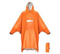 ANYOO Poncho antipioggia impermeabile con maniche e tasca, leggero, riutilizzabile, per escursionismo, giacca antipioggia con cappuccio per attività all'aperto, unisex, taglia unica, Arancione, Taglia