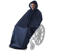ANYOO Poncho Impermeabile Antipioggia Leggero Scudo per Mantello con Elastici che Forniscono Protezione Dall'asciutto per Sedie a Rotelle, Blu Scuro, Taglia unica