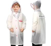 ANYOO Poncho Impermeabile per Bambini con Striscia Riflettente, Giacca Pioggia Riutilizzabile Unisex in EVA con Spazio Posteriore Espandibile, per Ragazzi e Ragazze di Altezza 130-140 cm