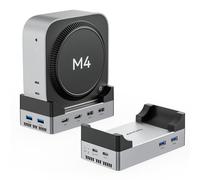 ANYOYO Docking station Mac mini M4 con alloggiamento SSD NVMe/M.2 da 40 Gbps, compatibile con Thunderbolt 4, Mac mini M4/M4 Pro e MacBook, 2 HDMI 4K a 60 Hz, 4 USB 3.1 (10 Gbps), 2 USB 2.0