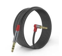 ANYPLUS Cavo audio da maschio a maschio da 3,5 mm, 1 m (1 pezzo), cavo AUX intrecciato a 90 gradi a destra, compatibile con jack per cuffie, cavo ausiliario per iPhone, stereo domestico/auto