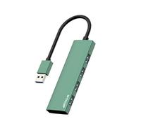 ANYPLUS Hub USB 3.0, 4 Porte Sdoppiatore Multi USB 3.0 Adattatore, Ultrasottile Alluminio Lega USB Hub per PC, Laptop, PS5, MacBook, iMac, Surface Pro, Mac Pro, Flash Drive, XPS【Verde】