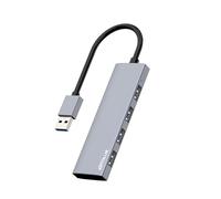 ANYPLUS Hub USB 3.0, 4 Porte Sdoppiatore Multi USB 3.0 Adattatore, Ultrasottile Alluminio Lega USB Hub per PC, Laptop, PS5, MacBook, iMac, Surface Pro, Mac Pro, Flash Drive, XPS【Grigio】