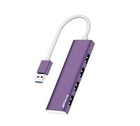 ANYPLUS Hub USB 3.0, 4 Puertos Múltiples Adaptadores USB 3.0, Ultra Allumiio Lega Hub USB Por PC, Portátil, Ps5, Macbook, Imac, Surface Pro, Mac Pro, Memoria Flash, XPS【Morado】