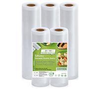Anysea Sacchetti per Sottovuoto Alimenti：Rotolo Sottovuoto Alimenti per Macchine Sottovuoto, 5 Rotolo 20x2/28x3/300cm, Sacchetti Sottovuoto per Alimenti Goffrati, Buste Sottovuoto Alimenti senza BPA