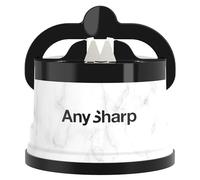 AnySharp Affilacoltelli, Sicurezza Mani Libere, Potente Suzione PowerGrip, Affila Sicuramente Tutti i Coltelli da Cucina, Ideale per Acciaio Temperato e Dentati, Il Migliore del Mondo, Marmo