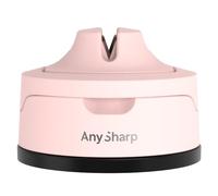 AnySharp Evo Affilacoltelli, Sicurezza Mani Libere, Potente Suzione PowerGrip, Affila Sicuramente Tutti i Coltelli da Cucina, Ideale per Acciaio Temperato e Dentati, Il Migliore del Mondo, Rosa