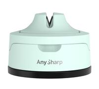 AnySharp Evo Affilacoltelli, Sicurezza Mani Libere,Potente Suzione PowerGrip, Affila Sicuramente Tutti i Coltelli da Cucina, Ideale per Acciaio Temperato e Dentati, Il Migliore del Mondo,Azzurro Cielo