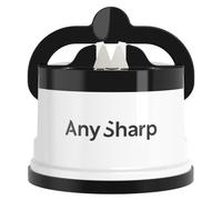 AnySharp Pro Metal Affilacoltelli, Ventosa PowerGrip, Bianco | Sicurezza mani libere, In sicurezza Affila All coltelli da cucina, Ideale per acciaio temprato e seghettato, Taglia unica