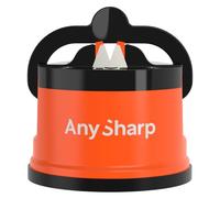 AnySharp Pro Metal Affilacoltelli, Ventosa PowerGrip, Mandarino | Sicurezza mani libere, In sicurezza Affila All coltelli da cucina, Ideale per acciaio temprato e seghettato, Taglia unica