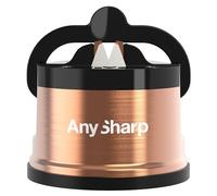 AnySharp Pro Metal Affilacoltelli, Ventosa PowerGrip, Rame | Sicurezza mani libere, In sicurezza Affila All coltelli da cucina, Ideale per acciaio temprato e seghettato, Taglia unica