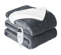 anysun Coperta Elettrica Matrimoniale, Termocoperta 200 x 180 cm, 6 Livelli di Temperatura, Timer 8-10 Ore, Spegnimento Automatico, Plaid Riscaldabile per Divano Letto di Casa, Lavabile in Lavatrice