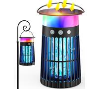Anysun Insetticida Solare Elettrico, Trappola per Zanzare Ricaricabile e Impermeabile IP44, Lampada Antizanzare 360° con Griglia ad Alta Tensione per Interni, Giardino, Terrazza e Campeggio