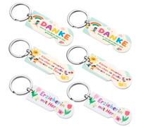 anyts Educatore regalo solvente per carrello della spesa, 6 pezzi, regalo di addio, educatore, 3 stili, portachiavi per carrello della spesa, portachiavi