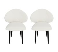AnYu Furniture Sedie Sala da Pranzo Imbottite, Moderne per Sedia Cucina Set da 2, Comodo Schienale Allargato Sedie da Pranzo con Piedini in Metallo (Beige)