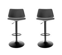 AnYu Furniture Set di 2 Sgabelli Cucina, Sgabello Cucina per l'isola Della Cucina con Seduta in Pelle PU, Sgabelli Bar Girevoli per il Bancone Della Cucina (2, Grigio)