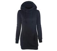 AnyuA Felpa con Cappuccio Casual per Donna Tasca Maniche Lunghe Drawatring Taglia Grossa Nero L