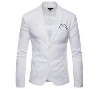 AnyuA Giacca Business da Uomo Casual Elegante Slim Fit Blazer Bianco M