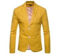 AnyuA Giacca Business da Uomo Casual Elegante Slim Fit Blazer Giallo XL