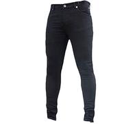 AnyuA Jeans da Uomo Skinny Elasticizzati Slim Pantaloni Leggeri Comodi Nero 4XL