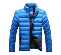 AnyuA Piumino Giacca Uomo Manica Lunga Caldo Giubbotto Giù Ultraleggeri Azzurro 2XL