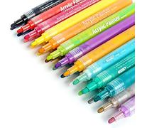 ANYUKE - Set di 24 pennarelli acrilici a base d'acqua, colori acrilici, per dipingere le pietre, legno, vetro, vaso, per carta, libro degli ospiti, matrimonio, scrapbooking, progetti scolastici