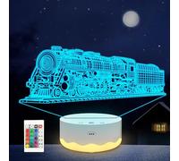 Anywin Luce notturna a forma di treno per bambini, illusione 3D, con 16 colori che cambiano, telecomando e dimmer, per decorare la stanza, regalo di compleanno per ragazzi, bambini e ragazze