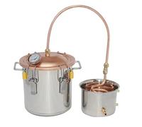 ANZAGA Distillatore d'Acqua per alambicco con Coperchio in Rame da 1,5 galloni