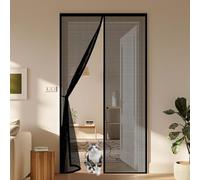 Anzariera Magnetica 145 x 190 cm Anti Zanzare E, Chiusura Automatica, Installazione Senza Fori, Magneti Potenti, Nastro a Strappo, Zanzariere Magnetiche per Porte Finestre, Nero