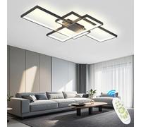 ANZHUANG Plafoniera LED Soffitto, Plafoniera LED Soffitto Moderna Design con Telecomando, Applica A Decorativa Soggiorno Camera da Letto Cucina E Ufficio. Nero,140 * 80CM/115W
