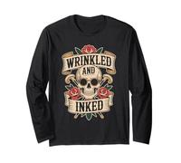 Anziani con tatuaggio inchiostrato orgoglio invecchiamento ribelle Cool Grandparent Maglia a Manica