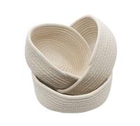 Anzirose Cesta Portaoggetti in Corda di Cotone Naturale Multi dimensioni Confezione da 3 Round Storage Basket Beige
