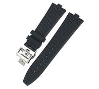 ANZOAT Cinturino in gomma fluoros convesso 24-7 mm adatto per Vacheron Constantin Overseas Quick Change Device blu nero arancione cinturino, 24x7mm, Agata