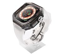 ANZOAT Kit di modifica del cinturino di lusso, per Apple Watch Ultra 8 49 mm, custodia trasparente in gomma, per iWatch Series 49 mm Sport Mod kit accessori, 49MM, Acetato, Non pietra preziosa
