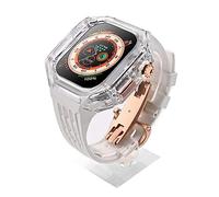 ANZOAT Kit di modifica del cinturino di lusso, per Apple Watch Ultra 8 49 mm, custodia trasparente in gomma, per iWatch Series 49 mm Sport Mod kit accessori, 49MM, Acetato, Non pietra preziosa
