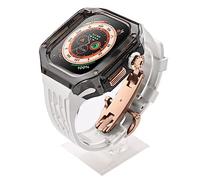 ANZOAT Kit di modifica del cinturino di lusso, per Apple Watch Ultra 8 49 mm, custodia trasparente in gomma, per iWatch Series 49 mm Sport Mod kit accessori, 49MM, Acetato, Non pietra preziosa