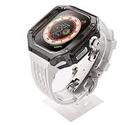 ANZOAT Kit di modifica del cinturino di lusso, per Apple Watch Ultra 8 49 mm, custodia trasparente in gomma, per iWatch Series 49 mm Sport Mod kit accessori, 49MM, Acetato, Non pietra preziosa