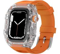 ANZOAT Kit mod con cinturino in gomma trasparente, per Apple Watch Ultra 49 mm, 45 mm, 44 mm, cinturino sportivo trasparente da uomo, per iWatch serie 8/7/6/5/4/SE, 45mm, Acetato, Non pietra preziosa