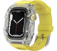 ANZOAT Kit mod con cinturino in gomma trasparente, per Apple Watch Ultra 49 mm, 45 mm, 44 mm, cinturino sportivo trasparente da uomo, per iWatch serie 8/7/6/5/4/SE, 49mm, Acetato, Non pietra preziosa