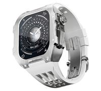 ANZOAT Kit mod per orologio e cinturino, per Apple Watch serie 8, 7, 45 mm, cassa in metallo, cinturino in gomma, per iWatch 6, 5, 4, SE, 44 mm, ricambio accessori per cinturino, 44mm, Acetato, Non