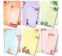 ANZON MORIES Florentina - Set di 48 fogli di carta da lettere e buste A4 a righe, con 24 buste autoadesive, facile da stampare, colore: inchiostro