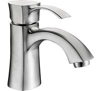ANZZI Alto singolo foro singolo maniglia bagno lavandino rubinetto | cUPC nichel spazzolato Deck Mounted rubinetto del bagno | Rubinetto del gabinetto Installazione di un foro | L-AZ012BN