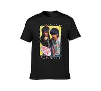 AO DA XIONG Hall And Oates Retro Pop Music Black Men T-Shirt Graphic Printed Top Unisex Tee Black 3XL