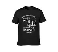AO DA XIONG I Would Challenge You To A Battle of Wits Unarmed Shakespeare T-Shirt Mens Tee Unisex Shirt Black S