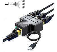 Aoaizue - Adattatore splitter Ethernet RJ45, da 1 a 3 porte [3 dispositivi di rete simultanea], estensione di rete RJ45 100 Mbps velocità Internet 8P8C, prolunga interfaccia LAN per cavo Cat 5/6/7/8