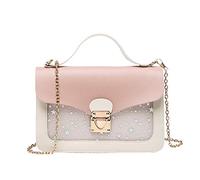 AOAKY - Borsetta per bambine e ragazze con catenella, mini borsa di stelline, tre scomparti una grande capacità catena rimovibile, rosa, 21.0 cm 4.5 13.0