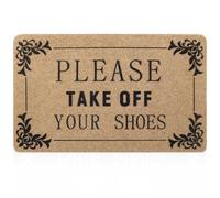 AOAOPQ Entryway - Zerbino per interni con scritta Please Take Off You Shoes, con retro in gomma e retro in polistirolo, antiscivolo, colore grigio